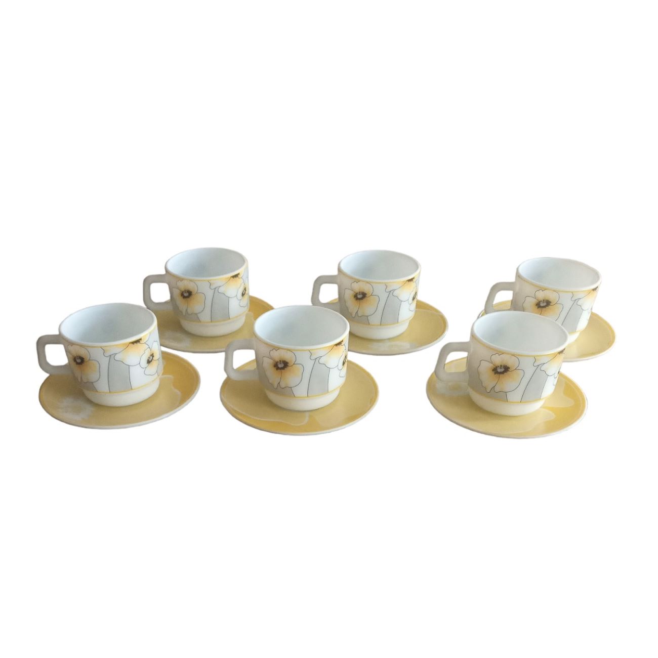 Sublimez Vos Goûters avec un Service à Thé en Céramique Élégant – 6 Pièces avec Sous-tasses