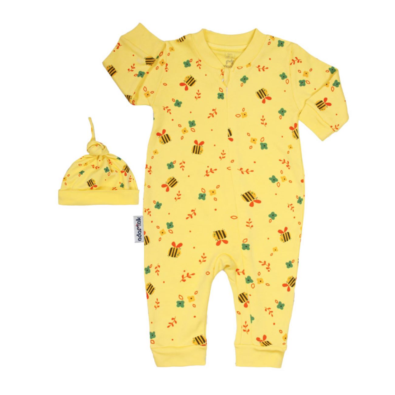 Combinaison Bébé Intégrale avec Bonnet – Accès Facile à la Couche et Confort Toute la Journée