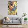 Toile acrylique cubiste peinte à la main – Convient aux murs de maison ou bureau