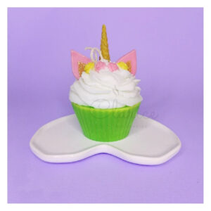 Bougie cupcake licorne faite main – parfaite pour offrir