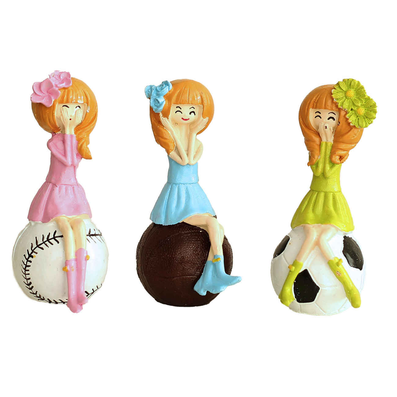 Set de Figurines Leilpar – Pour Décoration de Chambre & Cadeau, Fille au Motif Ballon (3 pièces)