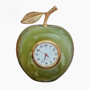 Horloge de Bureau en Pierre de Marbre – Forme Pomme