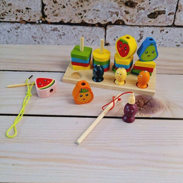 Jouet d’Apprentissage des Formes Montessori sur Thème Pêche – Adapté aux Débutants