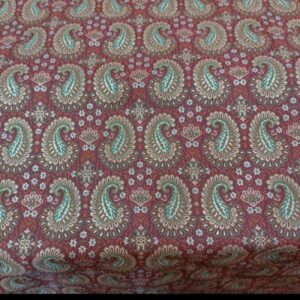 Tissu Termeh en soie – Motif paon bordeaux