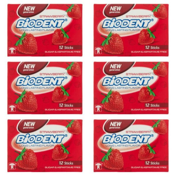 Chewing-gum à la fraise par Biodent – 6 pièces