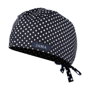 Bonnet chirurgical – confortable, respirant, pour port prolongé avec motif à pois