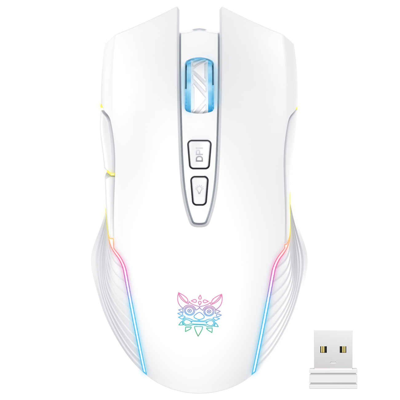 Souris de jeu sans fil – 6 boutons, capteur optique, 3600 DPI, 2,4GHz, dongle USB