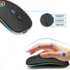Souris de jeu Logitech sans fil – 4 boutons, éclairage RGB, clics silencieux, dongle USB, capteur optique